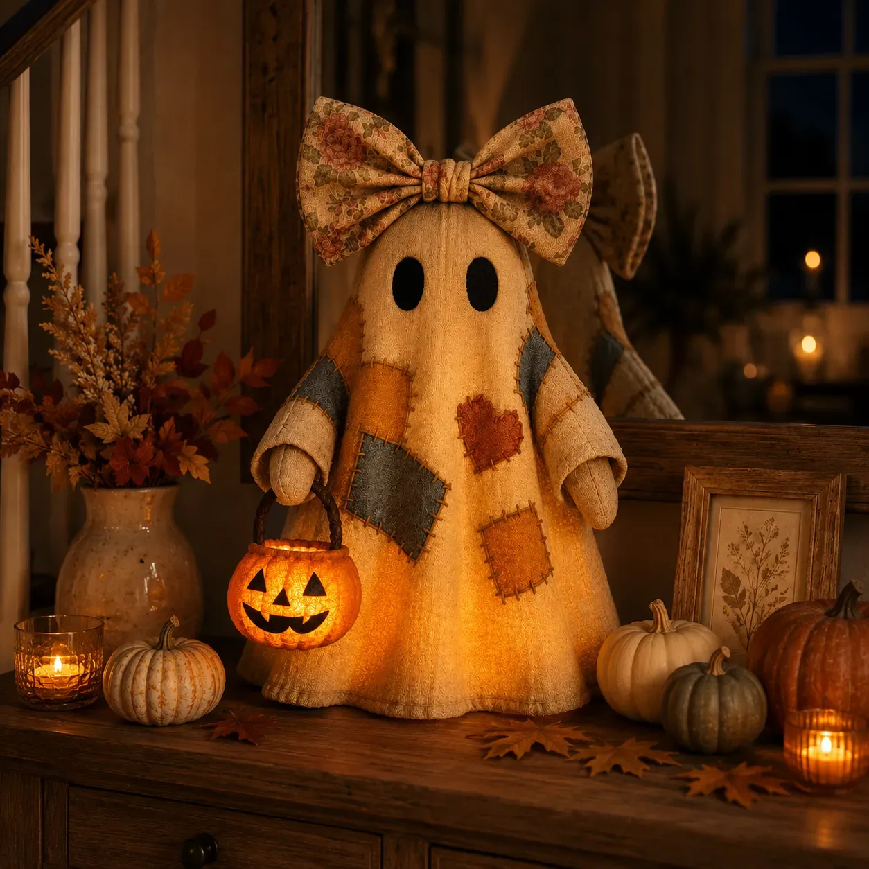 Lighted Vintage Patchwork Ghost Lighted Vintage Patchwork Ghost