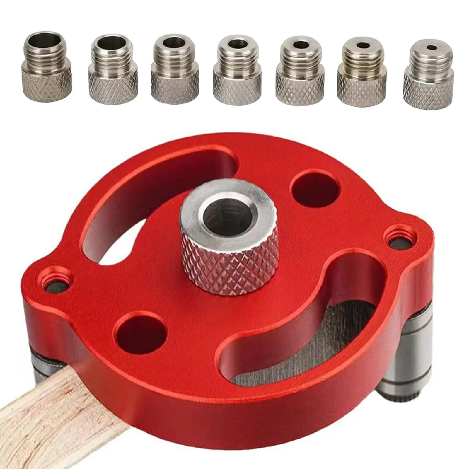 Self-Centering Doweling Jig – Precision Drill Guide for Flawless Woodworking Joints - Red