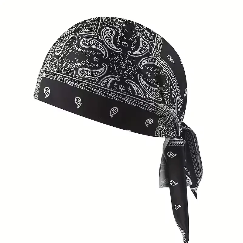 Paisley Cooling Headscarf Cap - Black1
