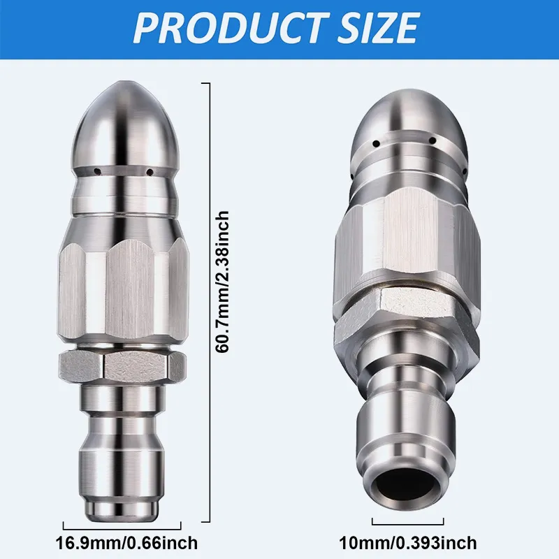 Nozzle dimensions with 60.7mm length and 16.9mm body diameter
