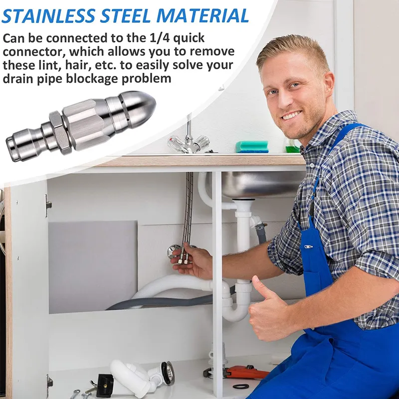 Stainless nozzle and drain maintenance application